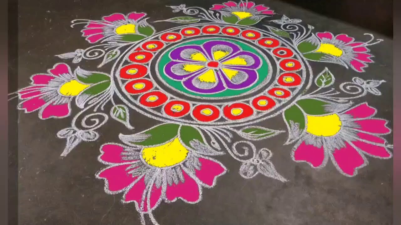 Beautiful rangoli design 759 - YouTube