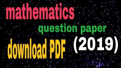 CHSE math question paper (2019) // +2 science mathematics question paper 2019 //