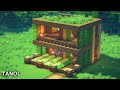 ⚒️ Minecraft : How To Build a Simple Survival Wooden Modern House_[마인크래프트 건축 : 간단한 야생 나무 모던하우스 만들기]