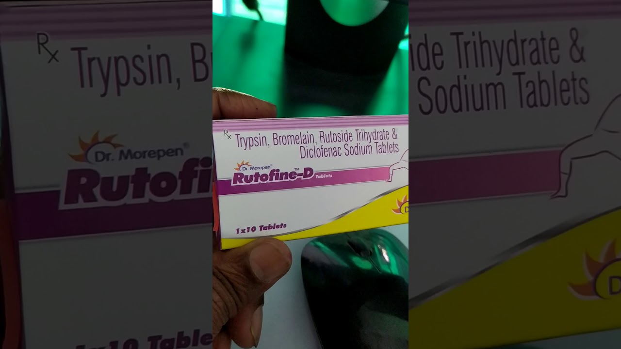Tab Rutofine D Trypsin Broelain Rutoside Trihydrate Diclofenac Sodium Youtube
