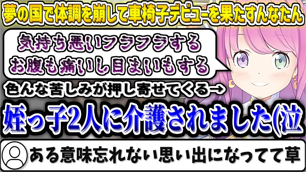 夢の国で体調を崩して姪っ子に介護＆車椅子デビューを果たすんなたん【姫森ルーナ/ホロライブ切り抜き】