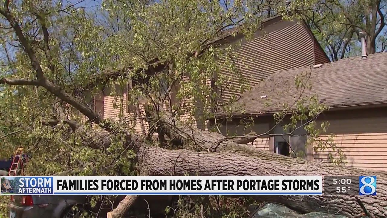 Families forced from homes after Portage storms - YouTube