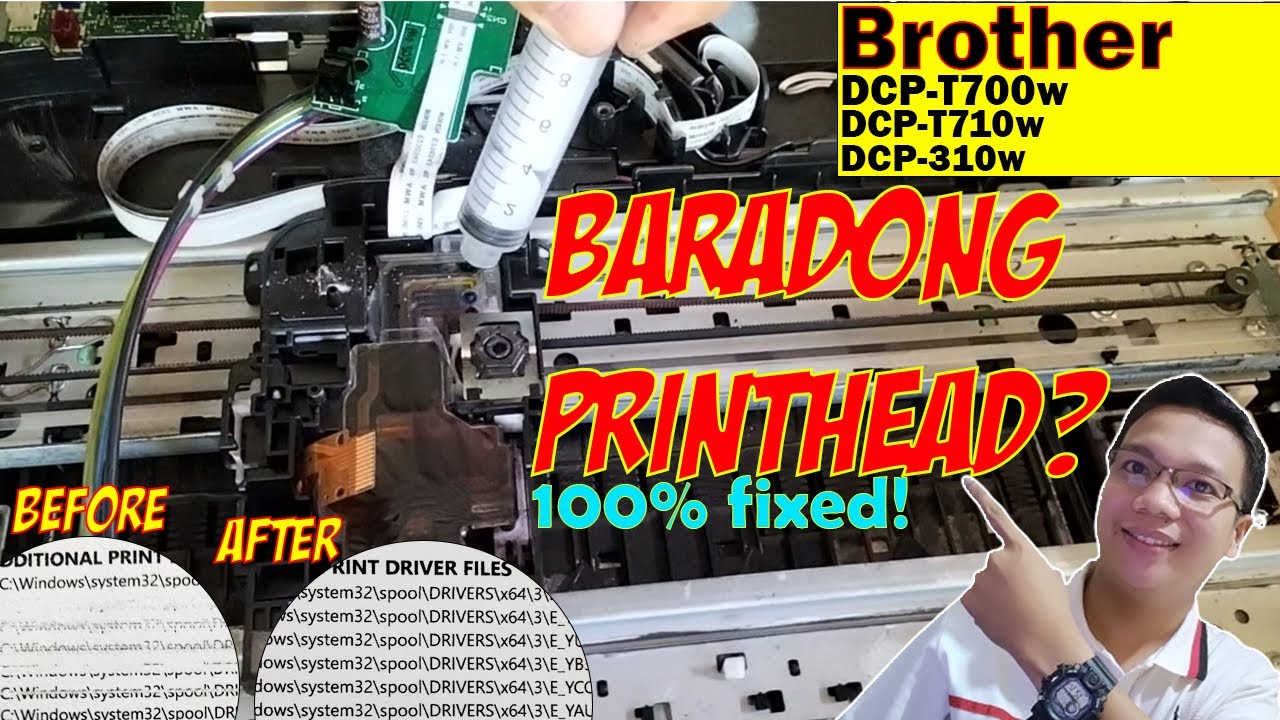 HOW TO DECLOG BROTHER PRINTHEAD DCP T700W PRINTING PROBLEM BROTHER