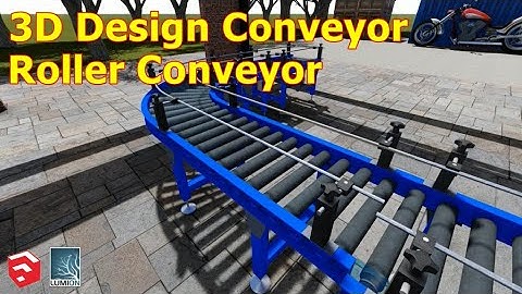 ROLLER CONVEYOR - 3D Design Conveyor - design with Sketchup & Lumion Rendering