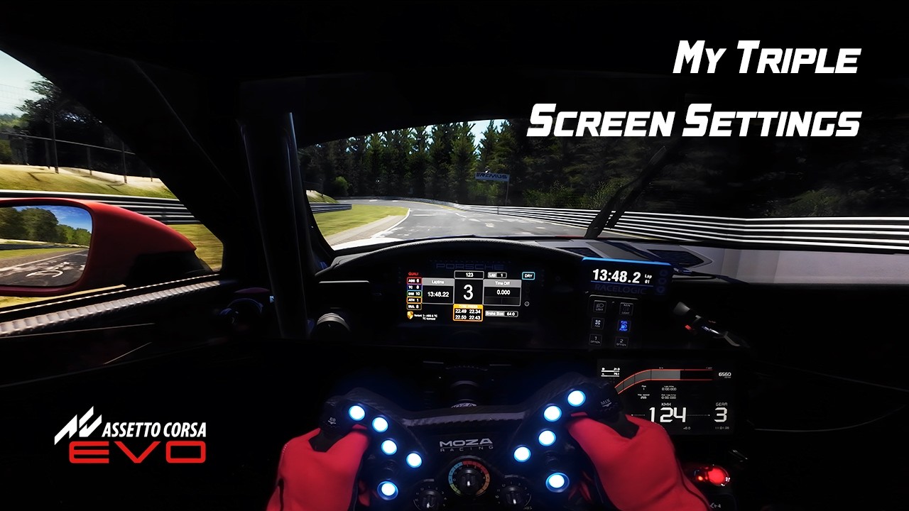 My Triple Screen Settings in Assetto Corsa EVO - YouTube