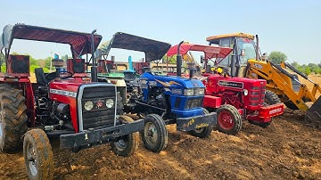 Jcb 3dx Eco Machine Mahindra New Eicher Swaraj Loading Tractor Stuck in Compost | JCB Tractor Video