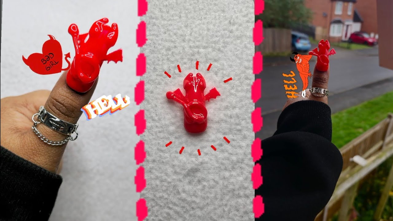 Devil 😈 nails 💅 tutorial 🎥