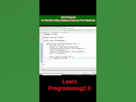Java Program to Print Prime Number between Two Numbers #shorts # ...