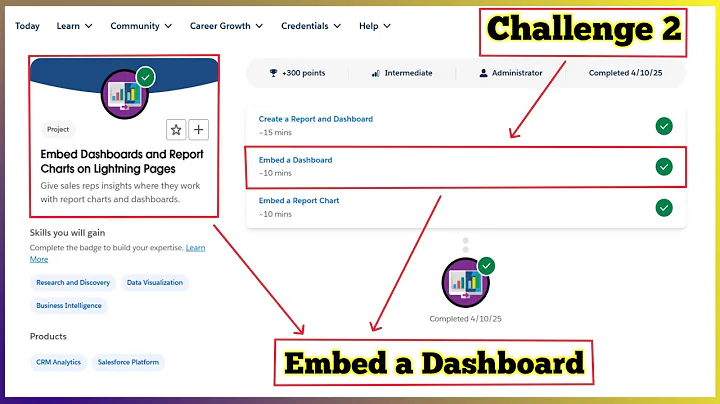 Embed a Dashboard | Embed Dashboards and Report Charts on Lightning Pages | Challenge 2