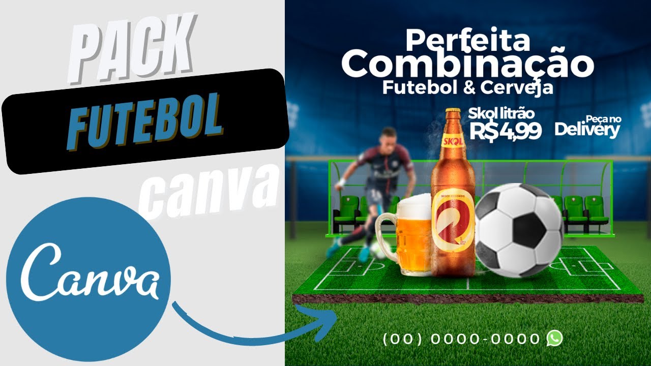 Pack Canva GRÁTIS FUTEBOL - 10 Templates Canva Gratuitos para