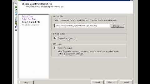 serial output to a remote file in vmware vsphere4