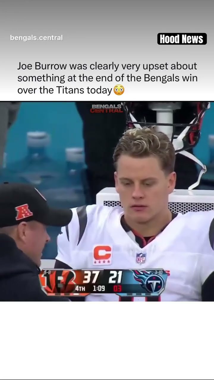 He was clearly upset #hoodnews #joeburrow #bengals #football #omg #wow #how #howto #upset