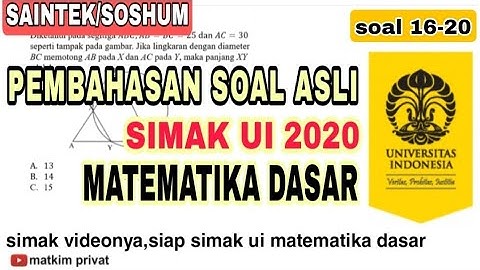 SIMAK UI 2020 - MATEMATIKA DASAR
