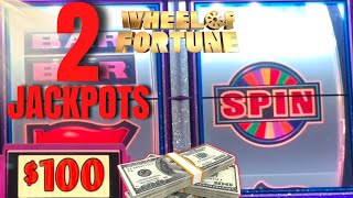 🤑$100 SPINS on WHEEL OF FORTUNE ❗️2 SPINS❗️2 JACKPOTS❗️High limit Live Slot play in Las Vegas