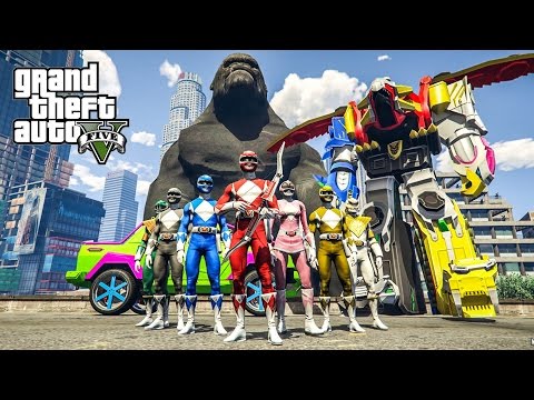 ไจแอนท์คิงคอง vs พาวเวอร์เรนเจอร์ (King Kong MOD GTA5)