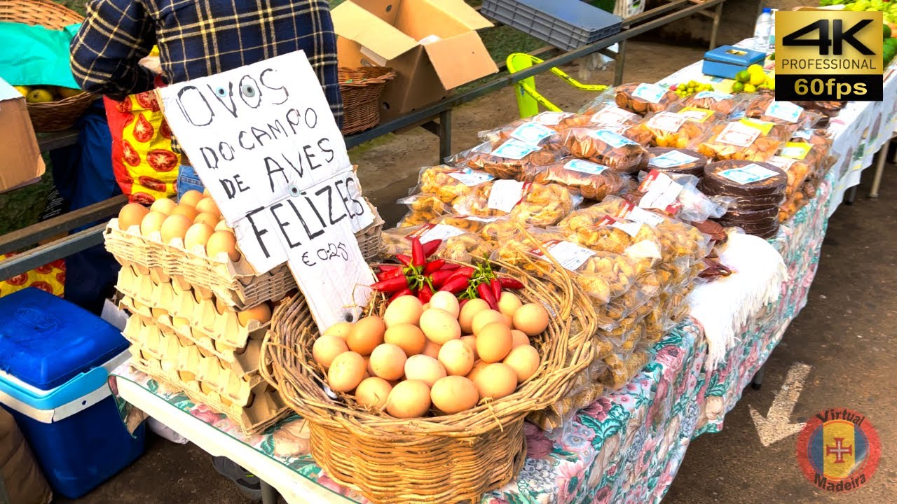 MADEIRA🦶 Sunday market in Santo da Serra 💢4K 60fps 🌈HDR 🎧Live Sounds #virtualmadeira
