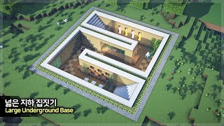 ⛏️ Minecraft Build Tutorial :: 🌳 How to build a Large Underground Base [마인크래프트 땅 속 지하집 건축 강좌]