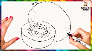 Como Desenhar Um Kiwi Passo A Passo ? Desenhar Kiwi Facilmente