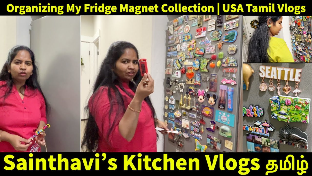 Organizing My Fridge Magnet Collection | USA Tamil Vlogs