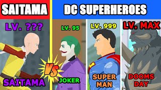 Saitama vs All DC Superheroes Level Challenge | Hero Animation