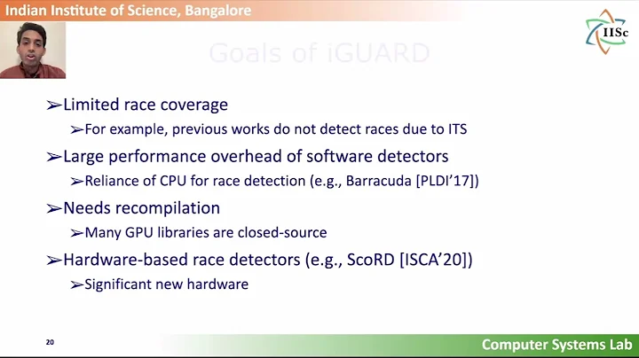 SOSP 2021 (Long Video): iGUARD: In-GPU Advanced Race Detection