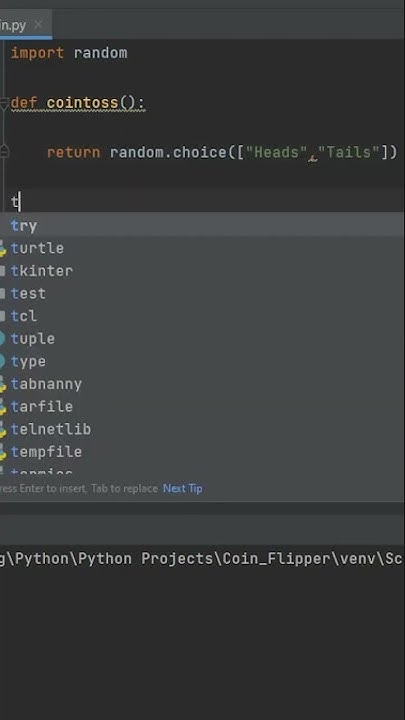 How To Make A Coin Flipper In Python | 5 Min Project | Easy Project | 5 ...