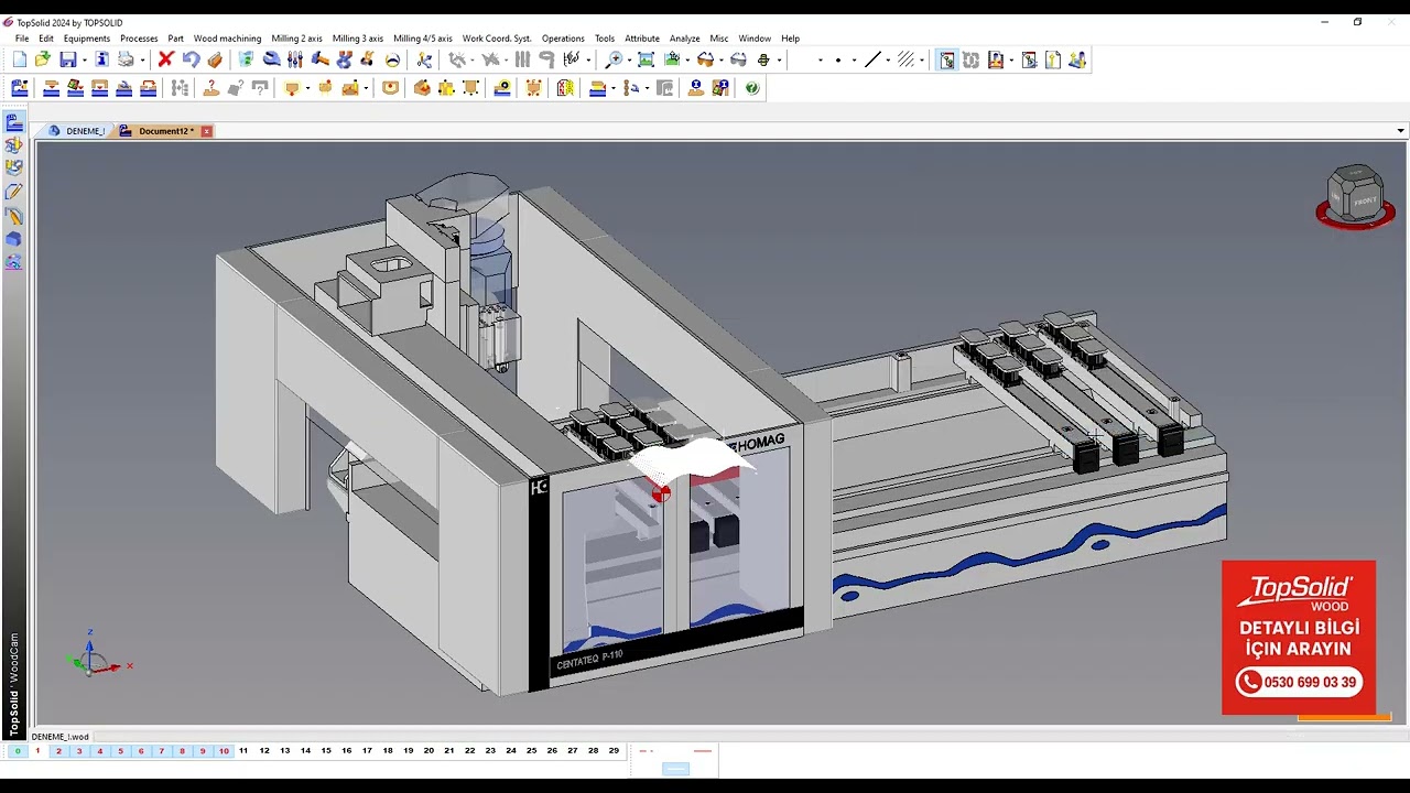 TopSolid Wood | HOMAG CENTATEQ P-110 ile 5 Eksen Simultane İşleme Denemesi 🚀