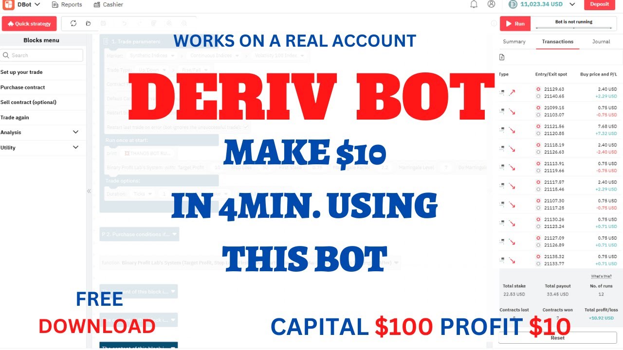 DERIV BOT How To Make Money With DERIV BOT BINARY BOT For Small DERIV BOT How To Make Money With DERIV BOT BINARY BOT For Small