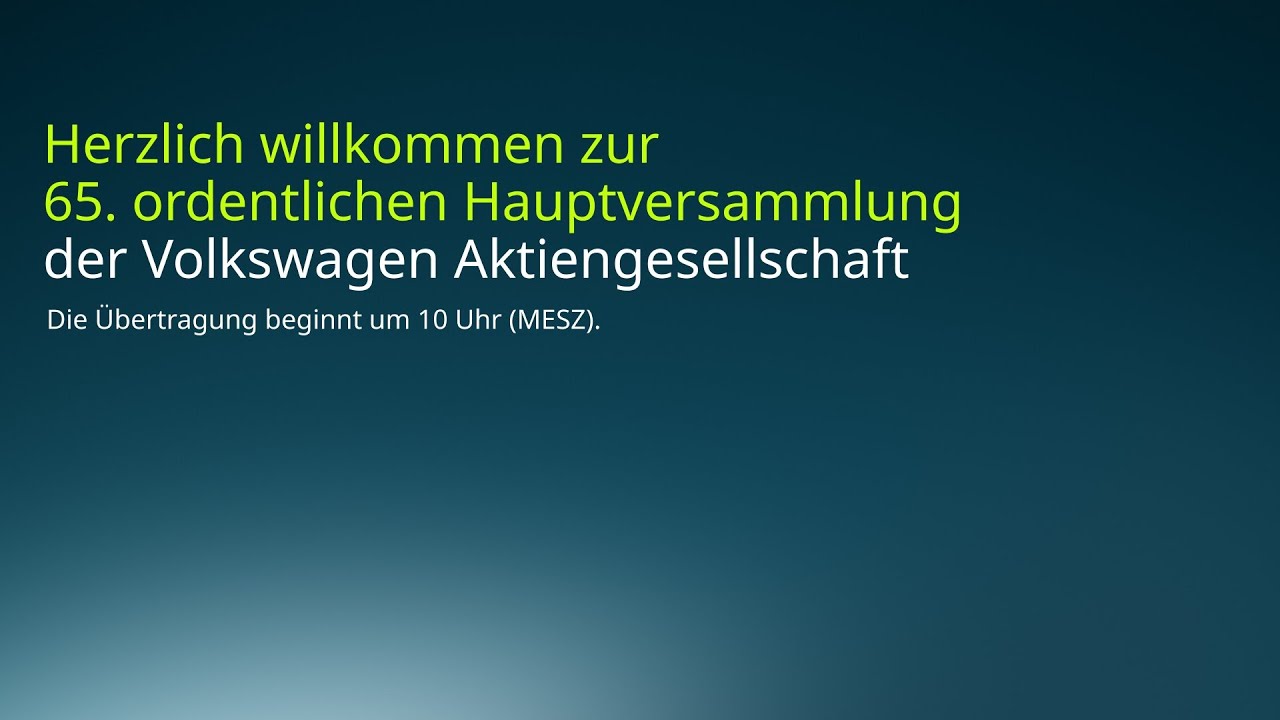 65. ordentliche Hauptversammlung der Volkswagen AG