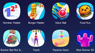 Number Master,Burger Master,Stack Ball,Food Run,Blob Runner 3D,Popsicle Stack,Twerk 3D,Rubber Ball