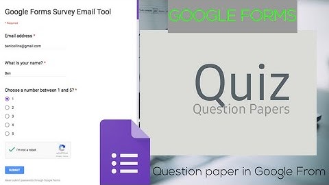 How to Create Multiple Choice Question Form using Google Forms |  Create Quiz Question Paper Google