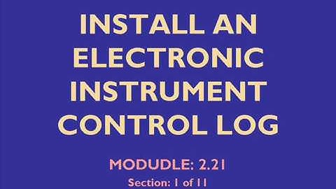 Install an electronic instrument control loop 1/11