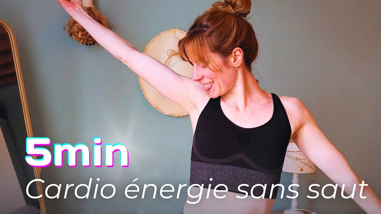 5 MIN Cardio sans saut, sans matériel spécial pour les mamans débordées 