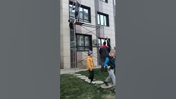Workers Save Cat From Third-Story Window Fall || ViralHog