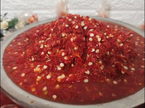 طريقة فرم الفلفل الأحمر على الطريقة الغزاوية و طريقة تخزينه