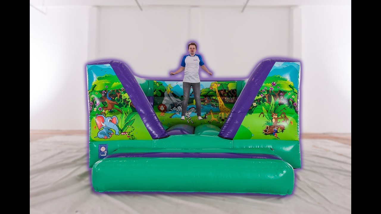 inflatable world Airquee 16ft x 13ft V Shaped Bouncer Jungle E0023JU