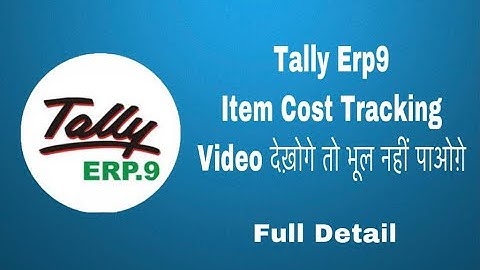 Item Cost Tracking in Tally Erp9 (full Concept)