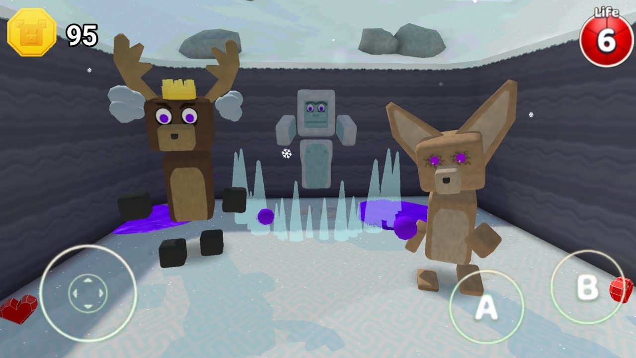 Yeti boss vs King Reindeer vs Fennec boss - Super Bear Adventure Gameplay Walkthrough 