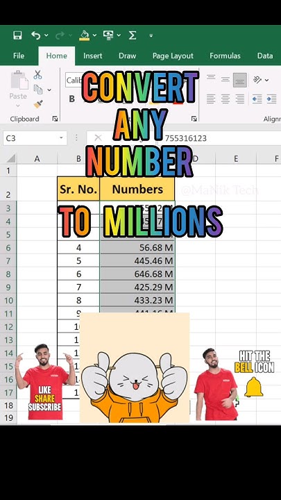 convert-any-number-to-millions-in-excel-education-shortsviral