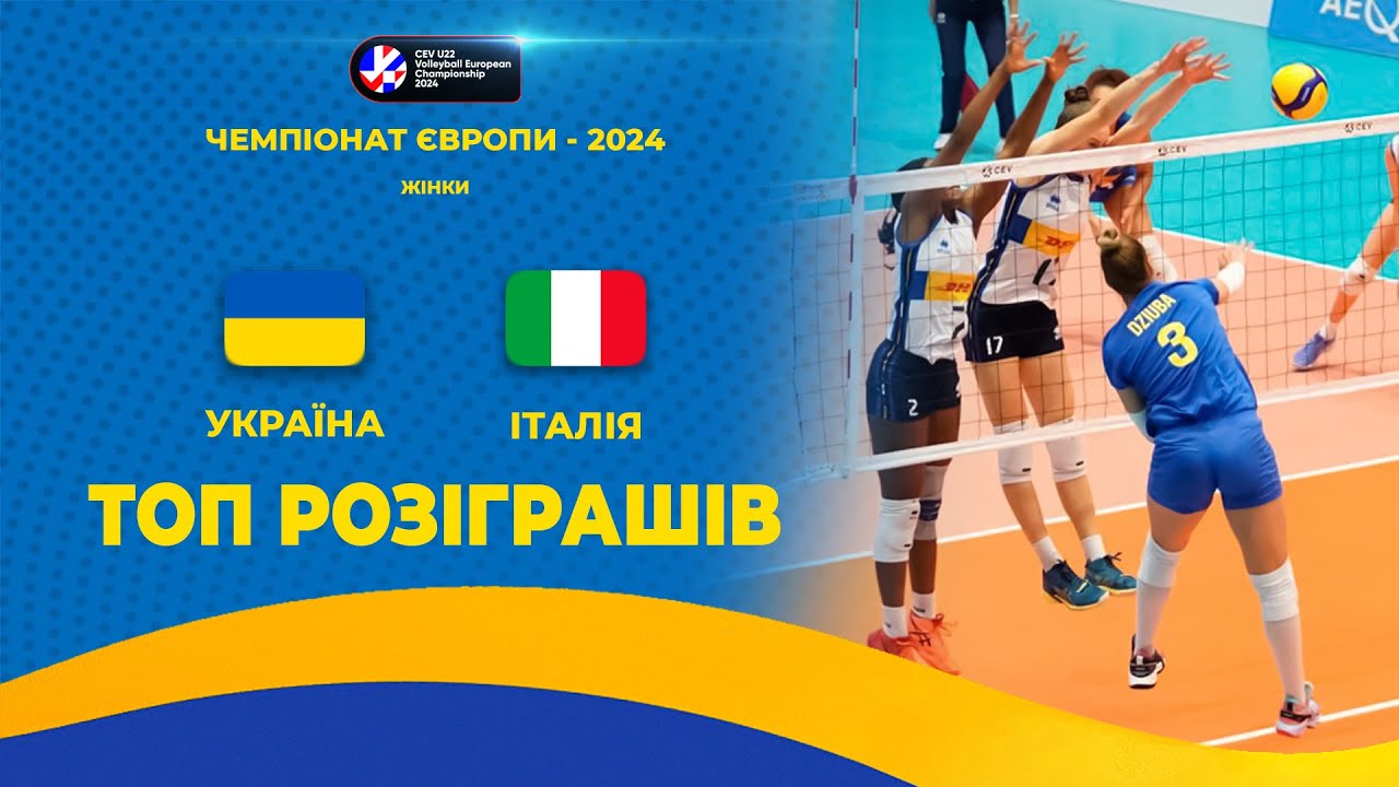 Україна Італія ТОПрозіграшів Волейбол CEV U22 European Championship 2024 Жінки YouTube