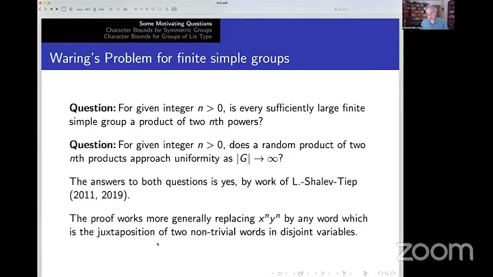 Michael Larsen: Character estimates for finite sim...
