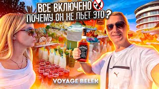 Great drinks and all-inclusive food! But why doesn't he drink them? Is so Hot in Turkey? Voyage