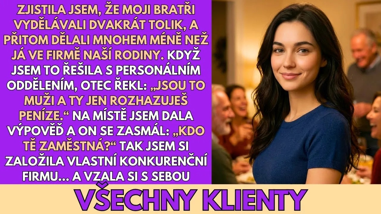 Táta se mi podíval přímo do očí a řekl: „Jsou to chlapi a ty jen utrácíš peníze." Stála jsem v jeho kanceláři po šesti letech práce pro rodinnou firmu, s hodnoceními výkonu v ruce, a právě jsem...