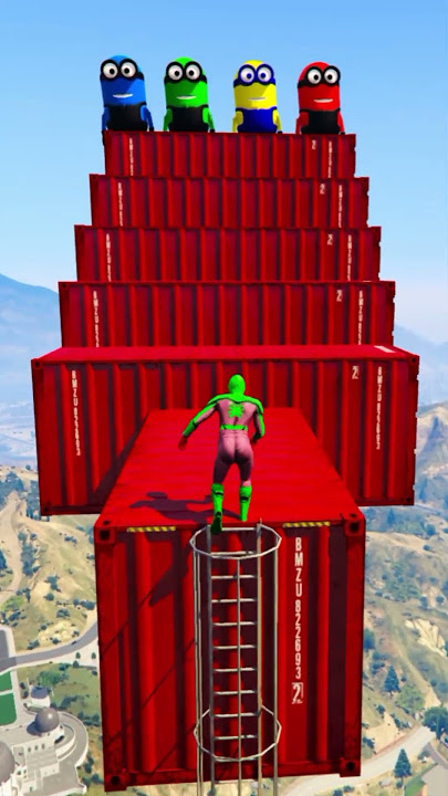 GTA 5 Epic Water Ragdolls Spiderman Jump/Fails #102 #shorts