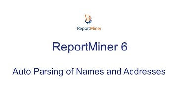 Auto Parsing of Names and Addresses in Astera ReportMiner 6.4