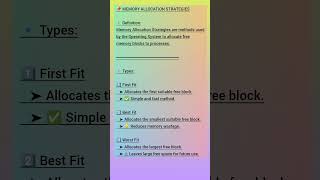Operating System – Part 15 | Memory Allocation Strategies (First Fit, Best Fit, Worst Fit)
