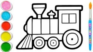 How to draw and colour rail engine 🚂 for kids and Toddlers | easy drawing colouring ideas for kids Net Worth