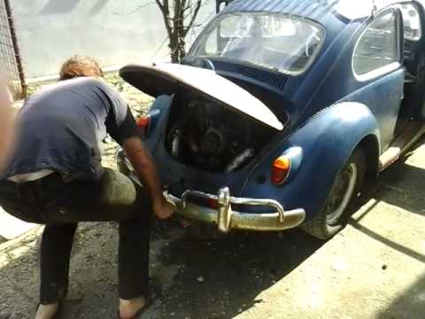 Old VW Beetle - hand crank start
