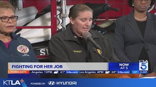 Former LAFD chief Kristin Crowley appeals mayor's decision to fire her