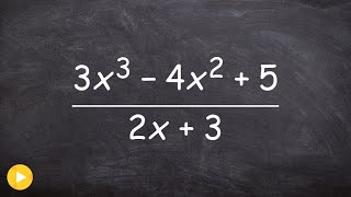 Dividing two polynomials using synthetic division